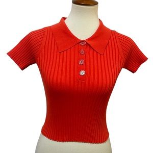 BETTER BE Orange Ribbed Top * Size Medium